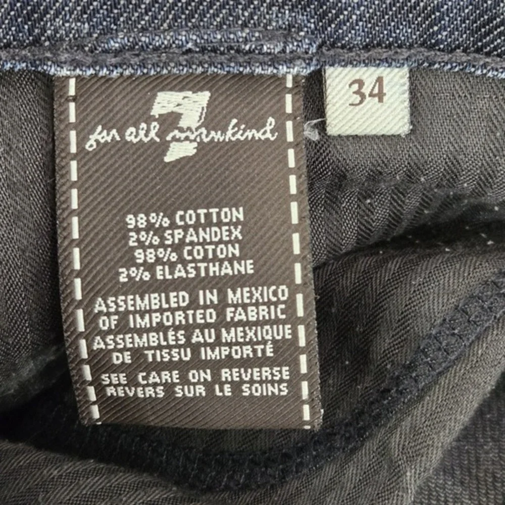 7 For All Mankind Men Jeans 34 Black Grey Denim‎ Standard Classic Logo READ